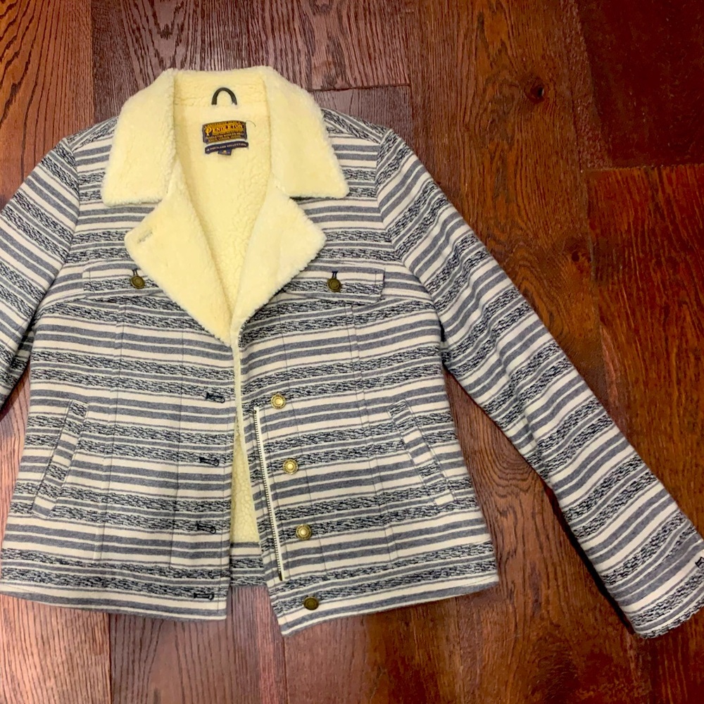The Portland Collection from Pendleton Wool Jacket w/ shearling collar.